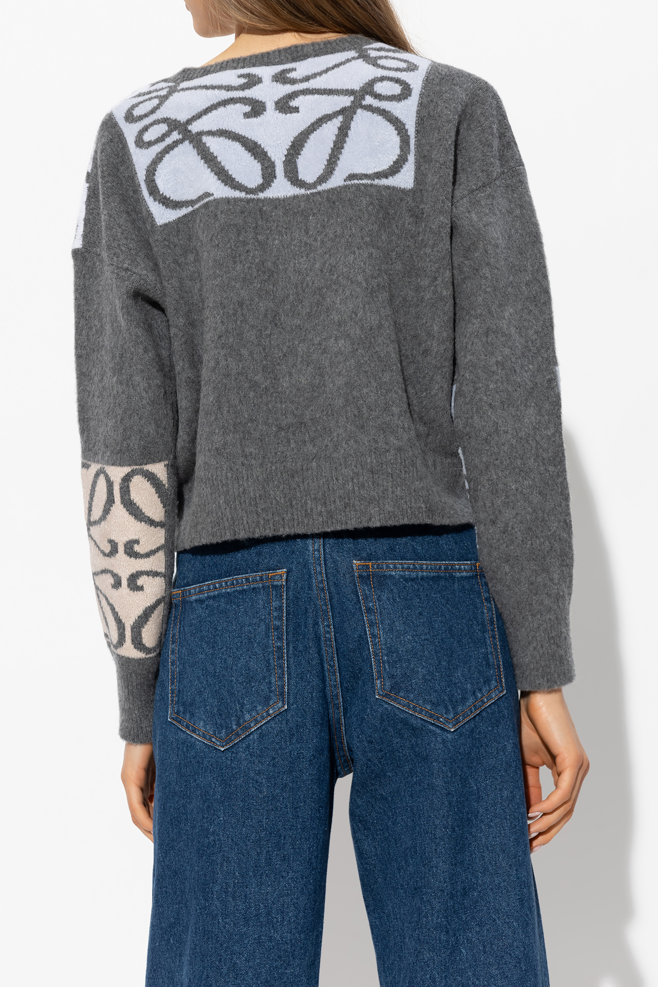 Grey Wool sweater oversized loewe - SchaferandweinerShops